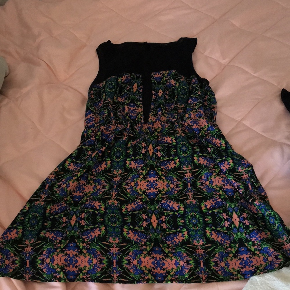 Patterned Dress with sheer detailing